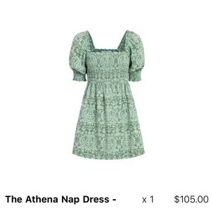 Hill house Home Athena Nap Dress Size Large Green Jacquard